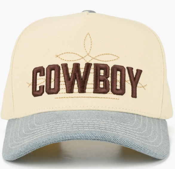 Denim Cowboy Ball Cap
