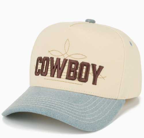 Denim Cowboy Ball Cap